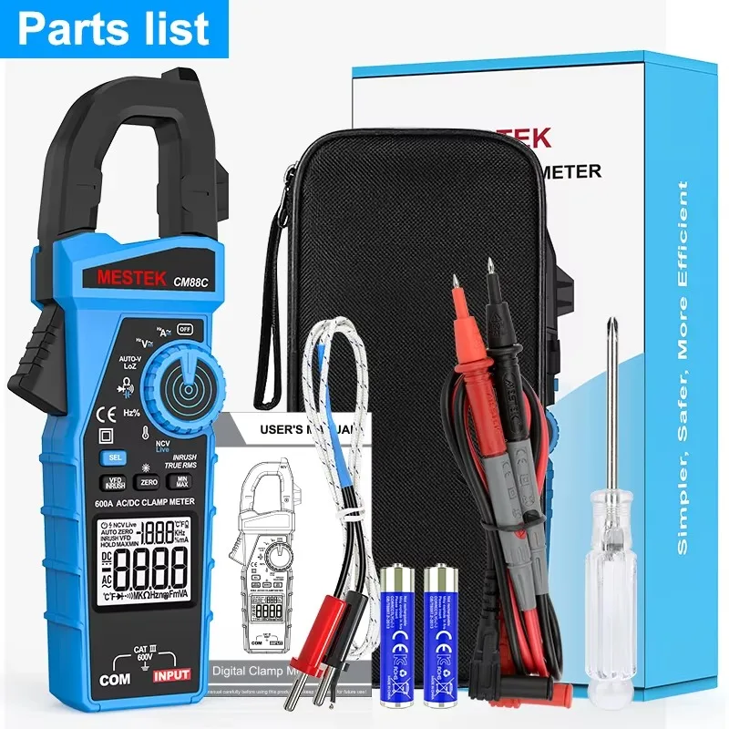 المشبك متر 600A التيار المتناوب تيار مستمر فاحص التيار CM88C صحيح RMS السيارات المدى المقاومة ديود المتعدد Tes الرقمية المشبك متر #6
