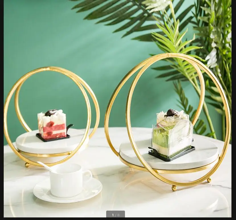 

Iron Marble Cake Pan stand dessert table plate decorative display bread sushi snack tray Fruit dish