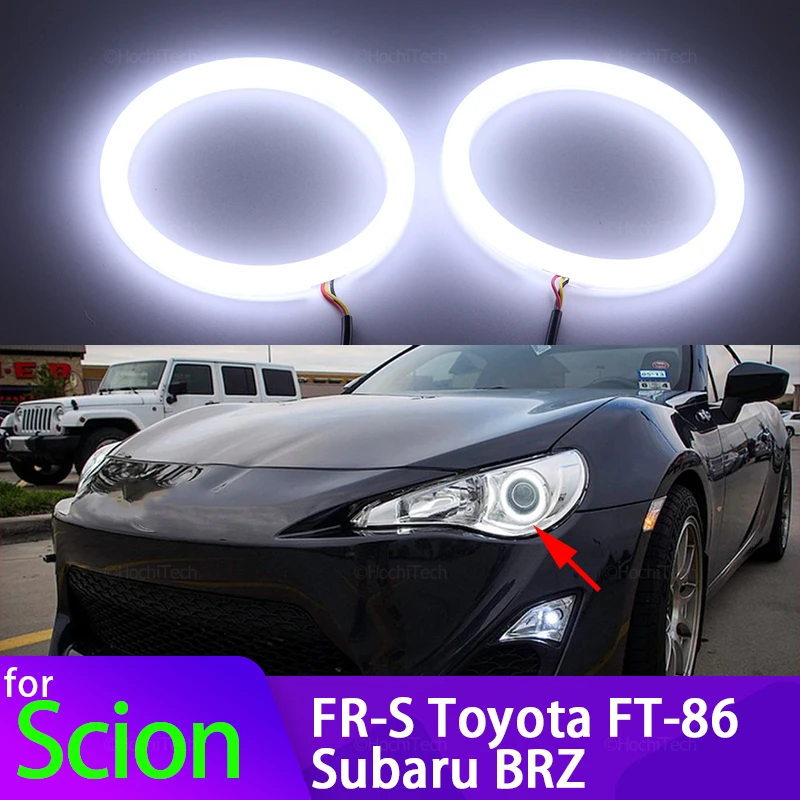 Для Scion FR-S Toyota FT-86 Subaru BRZ 2013-2021, автомобильные аксессуары 6000K, Белый SMD, хлопковый цвет, фотосессия, набор колец с ангельскими глазами