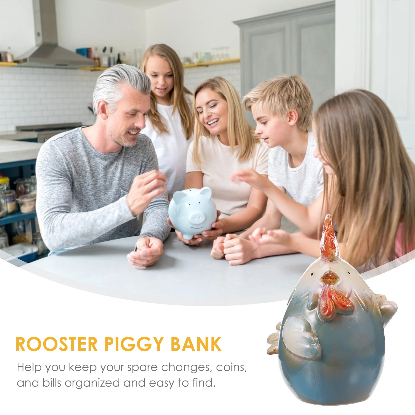 

1Pcs Fine Workmanship Chicken Design Money Box Compact Size Storage Jar for Kids Coin Bank Storage Coin Jar Craft Decor