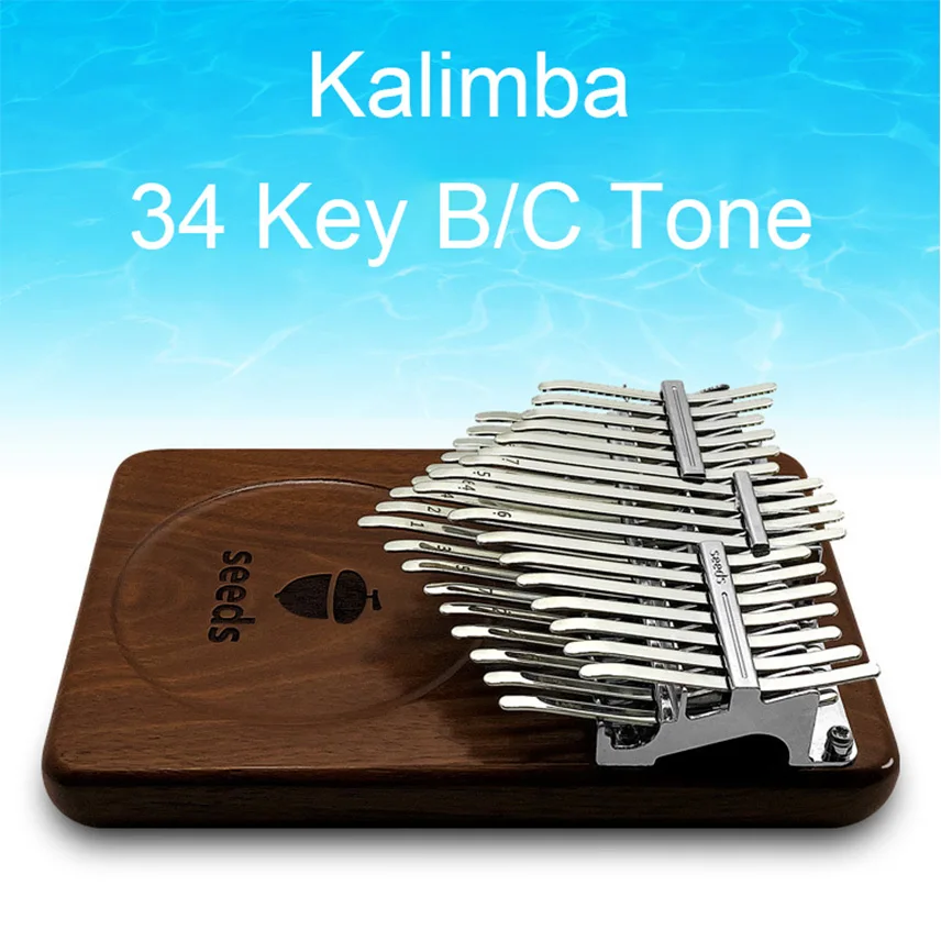 Kalimba 34 key Professional Thumb Piano Solid Wood Veneer Keyboard Musical Instrument Kalimba Thumb Piano