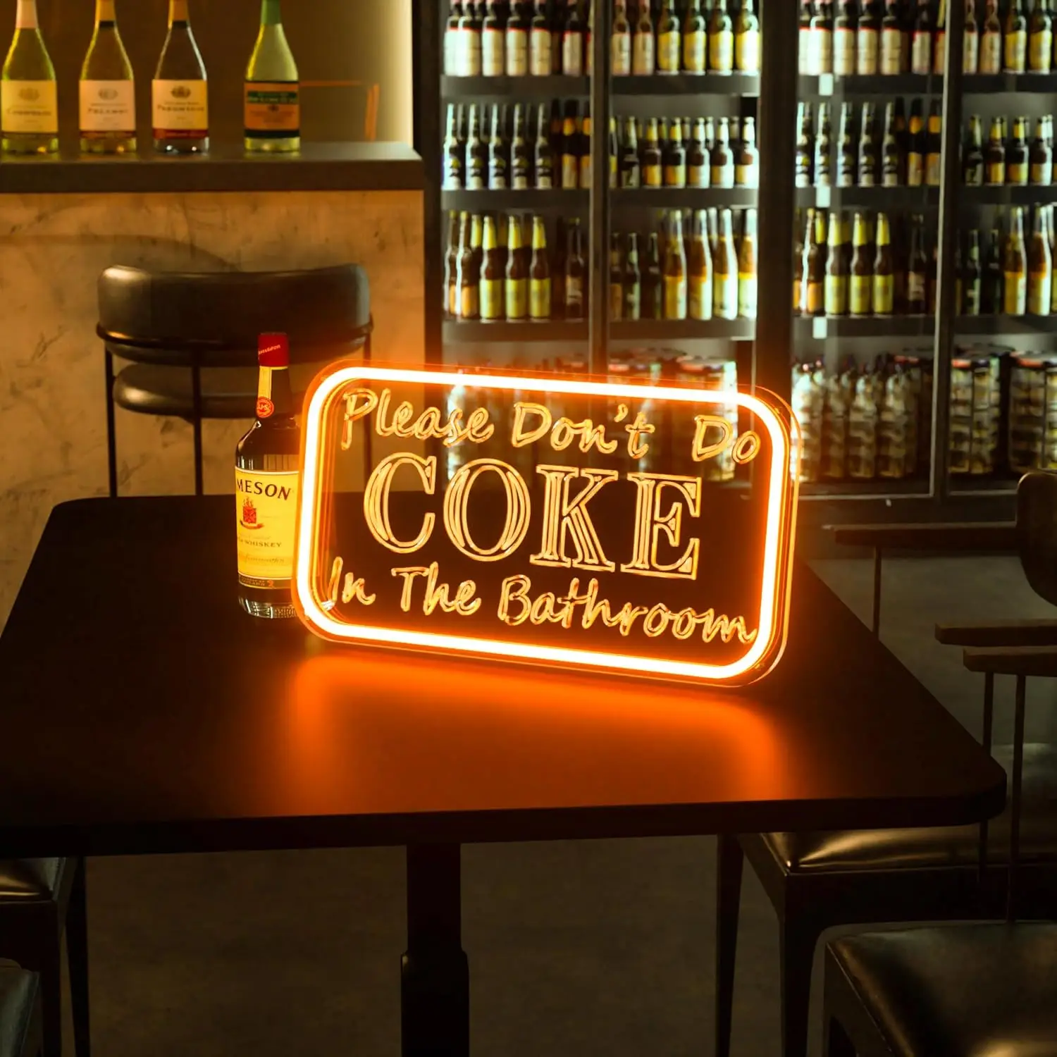 من فضلك لا تفعل فحم الكوك في الحمام، لافتة نيون لديكور الحائط، لافتة ضوء نيون مع سطوع قابل للتعديل، لافتة مضيئة #3