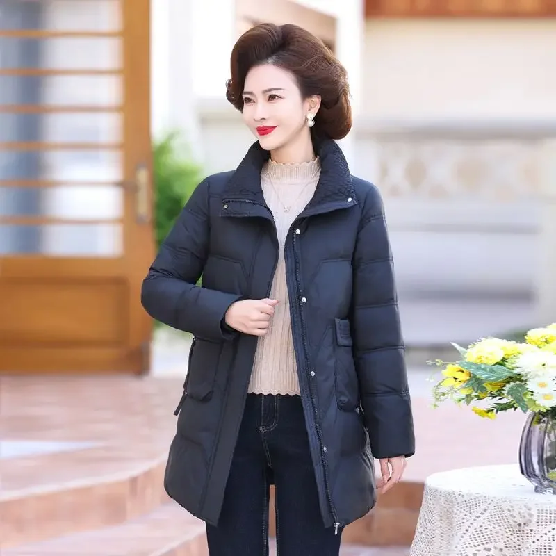 Autumn and Winter New Women's Down Jacket Commuter Oversized Stand Up Collar Jacket