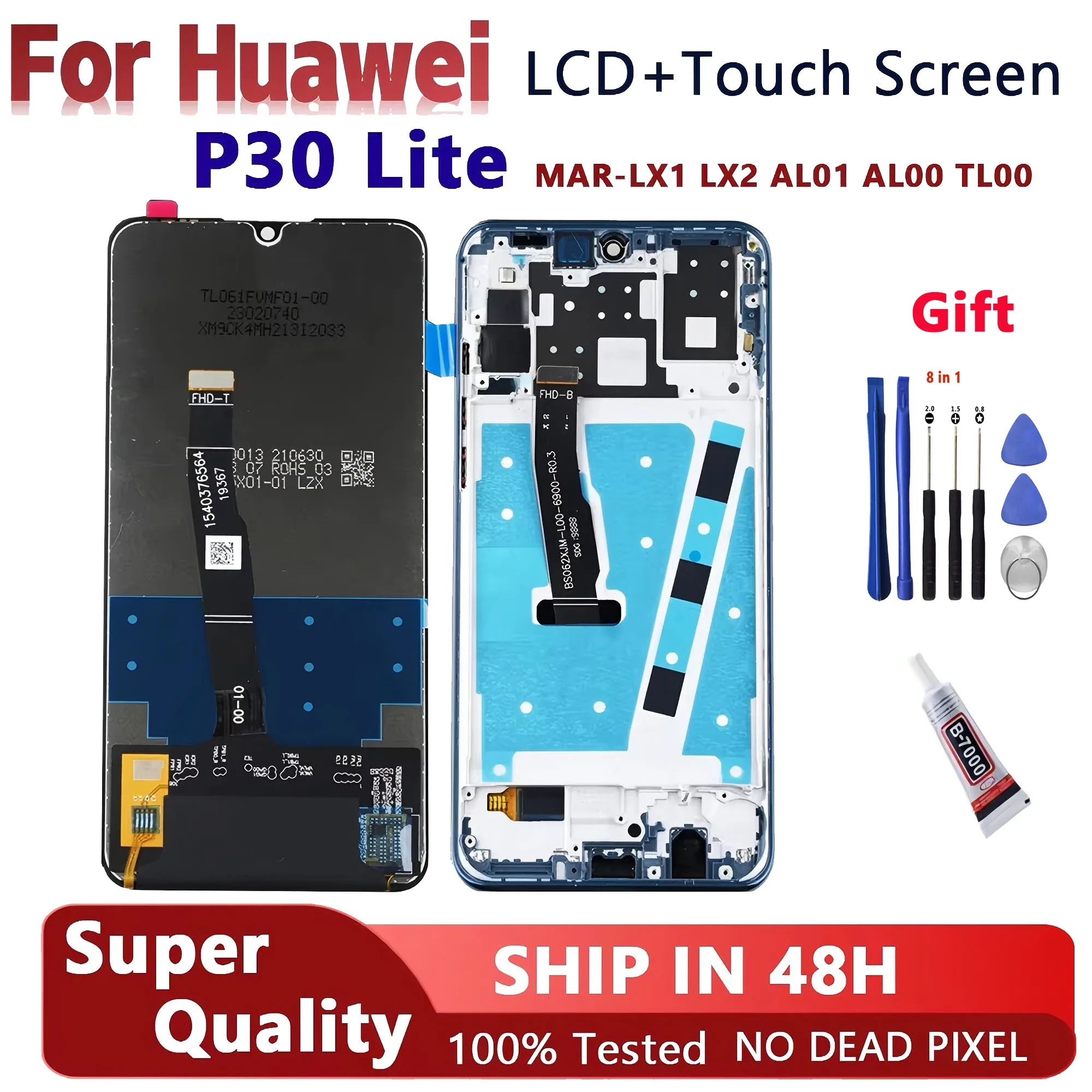 

6.15'' INCELL Display Screen For P30 Lite/Nova 4E MAR-LX1 AL00 LX2 LX3 LCD Display Digital Touch Screen With Frame Replacement