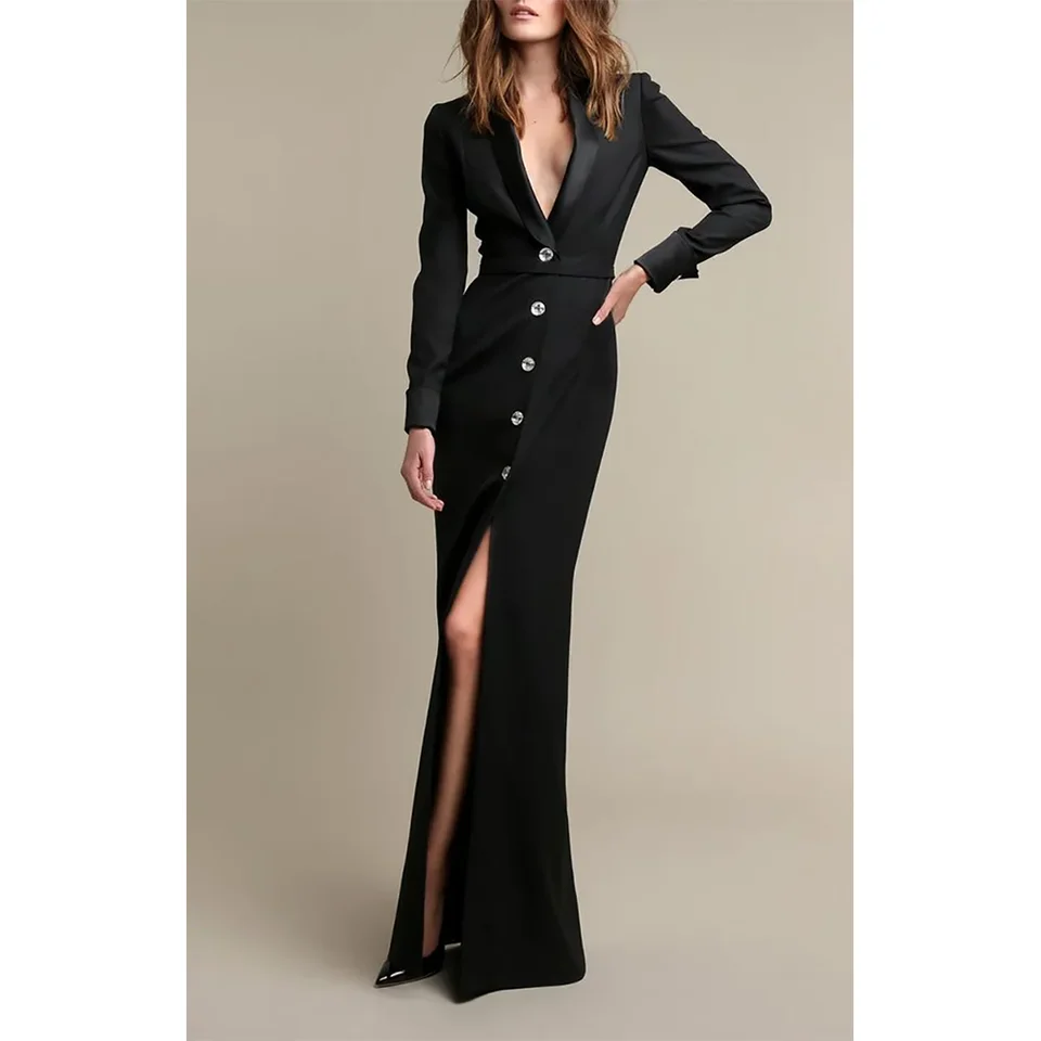 Allingentle Women's Long Jacket 1 Pcs Prom Party Dress Elegant Long Sleeves  Full Length Fashion Style Suit Coat Customized - AliExpress 200000343