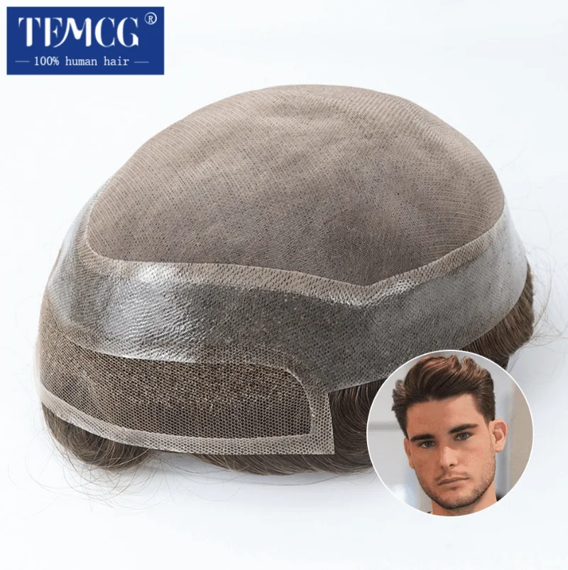 

Мужской протез волос Швейцарский кружевной передний и моно-топ Мужской парик 100% человеческие волосы Прочный мужской парик Exhuast Systems Unit Парики для мужчин