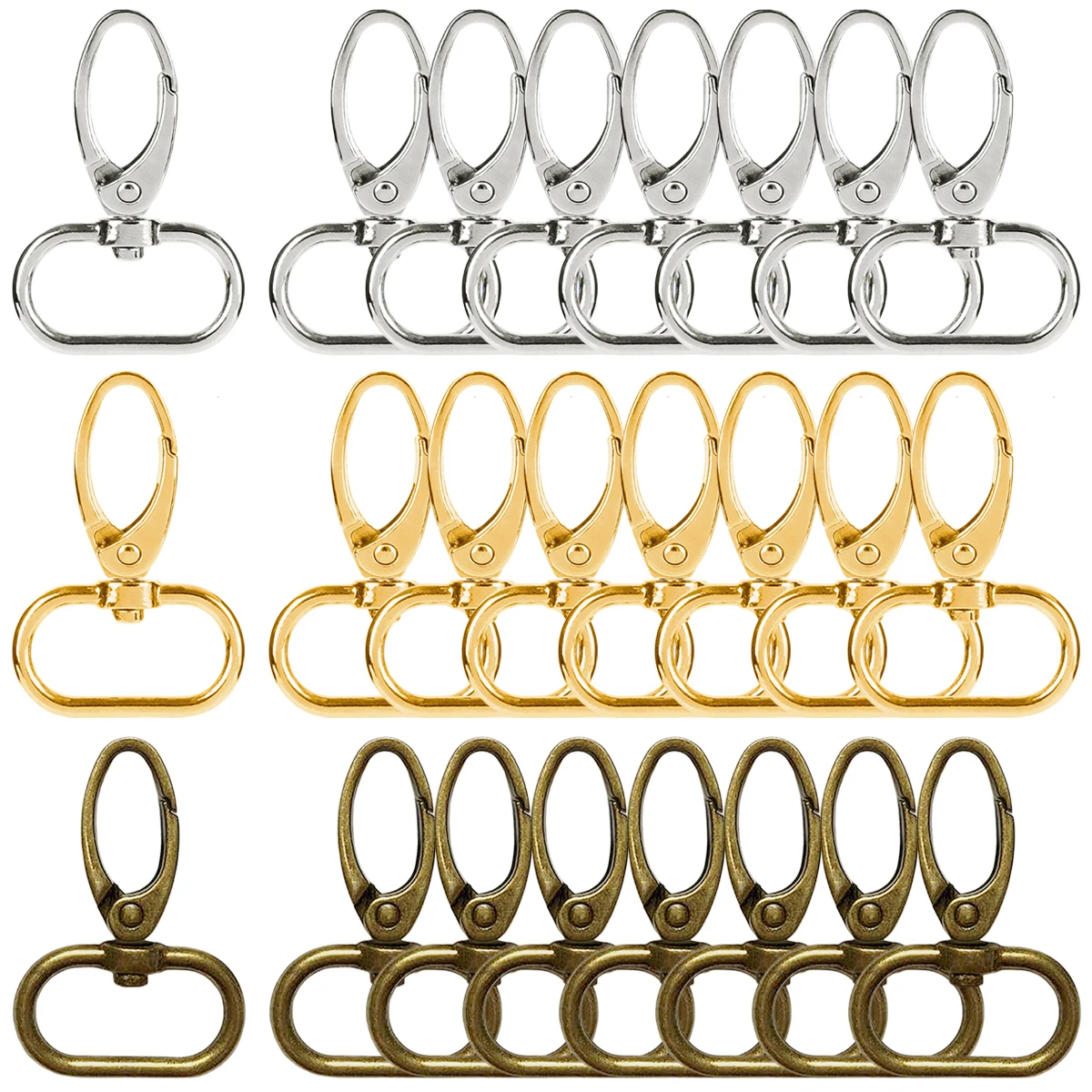 12/20/35 Pcs Swivel Lobster Claw Clasps Spring Hook, For Keychains, DIY Crafts, Gift, Bag Hardware Accessories, Pet leash buckle