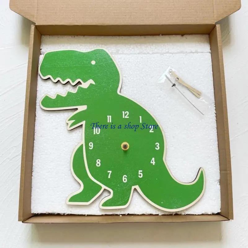 

D0AD Cartoon Dinosaur Wall Clock, Silents Decal Chocks, отделки гостиные, игровые комнаты, детская спальня