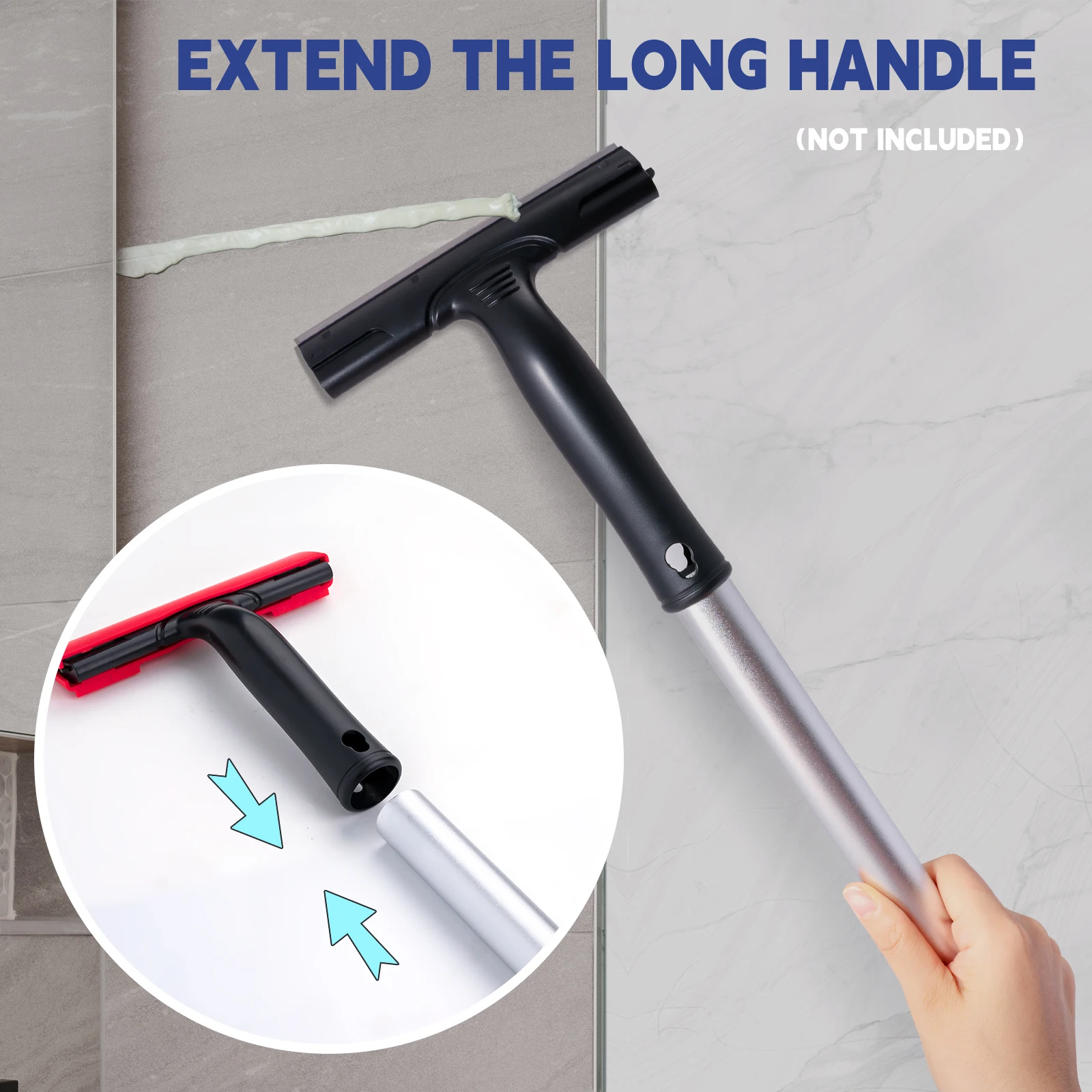 EHDIS T-Handle Cleaning Scraper Car Tint Film Window Glass Sticker Removal Squeegee Knife Household Shovel 6-Inch Razor Blades