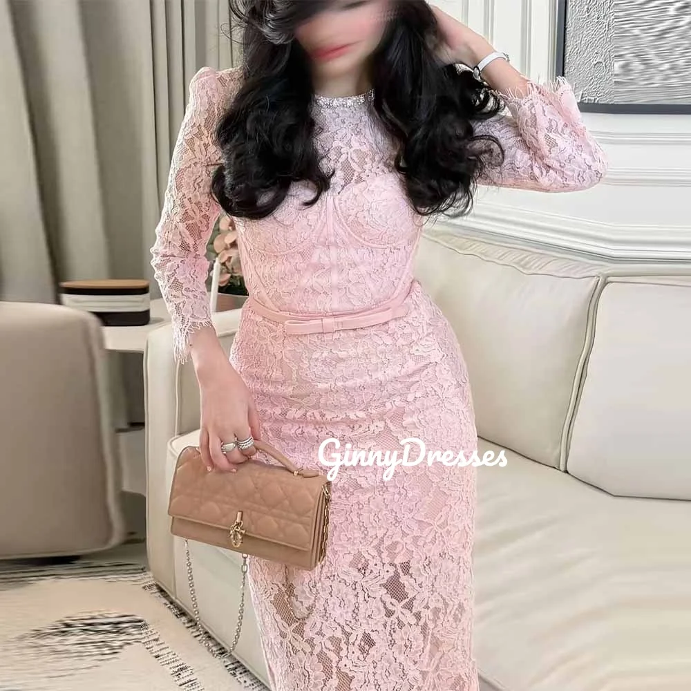 

Вечерние платья Роскошные платья с овальным вырезом и застежкой-молнией на заказ Вечерние платья Кружевные платья с длинными рукавами Vestidos