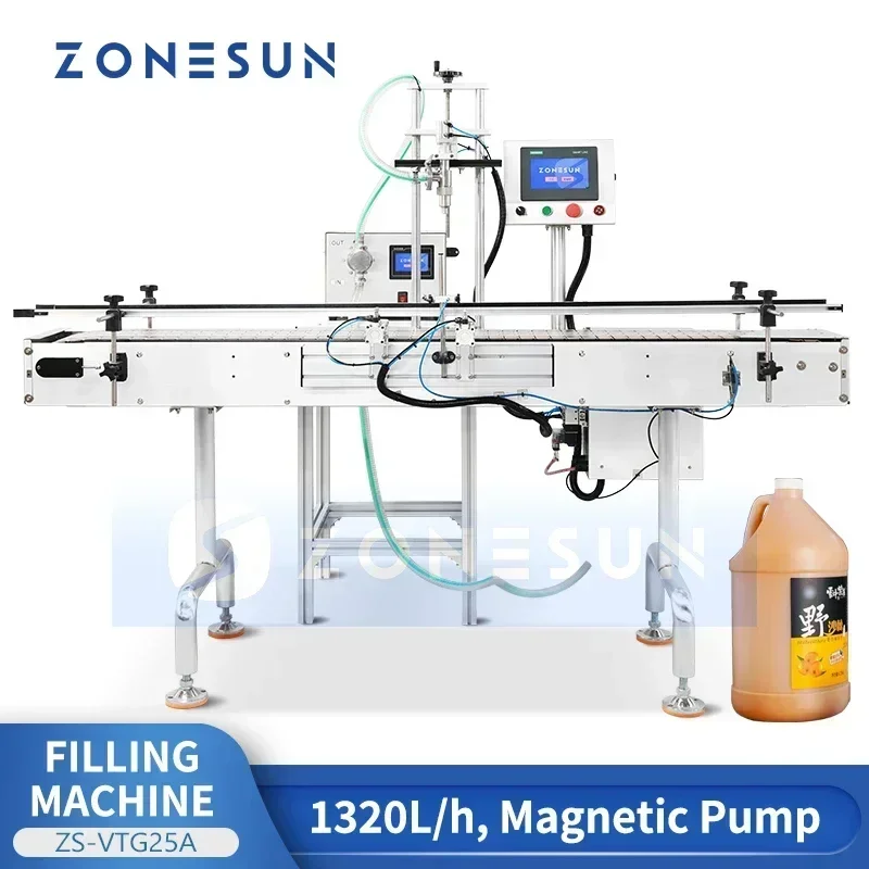 

Zonesun High Speed 316 Magnetic Pump Filling Machine Jerry Can Bottle Filler Liquid Filling Equipment ZS-VTG25A