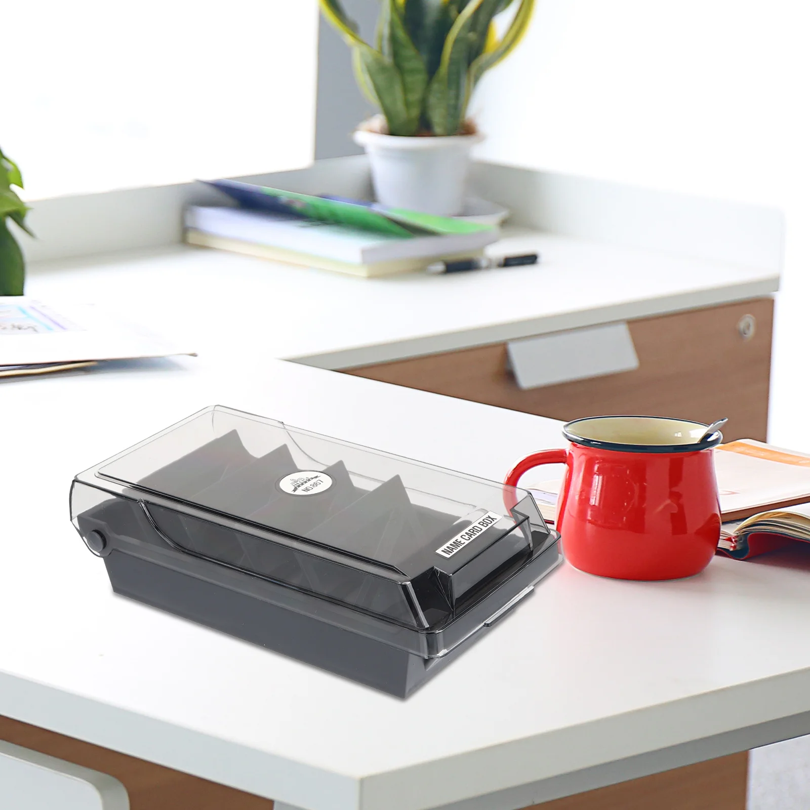 

Storage Box Thick Smooth Edges Large Capacity Index Card Holder For Office School Home Use Portable Note Card Organizer