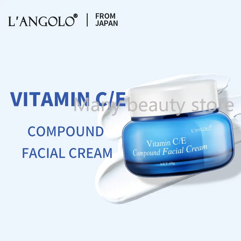 Japan Huidverzorging Vitamine C/E Complexe Crème 50G Dubbele Verhelderende Hydratatie Anti-Verouderingscrème Vochtinbrengende Whitening