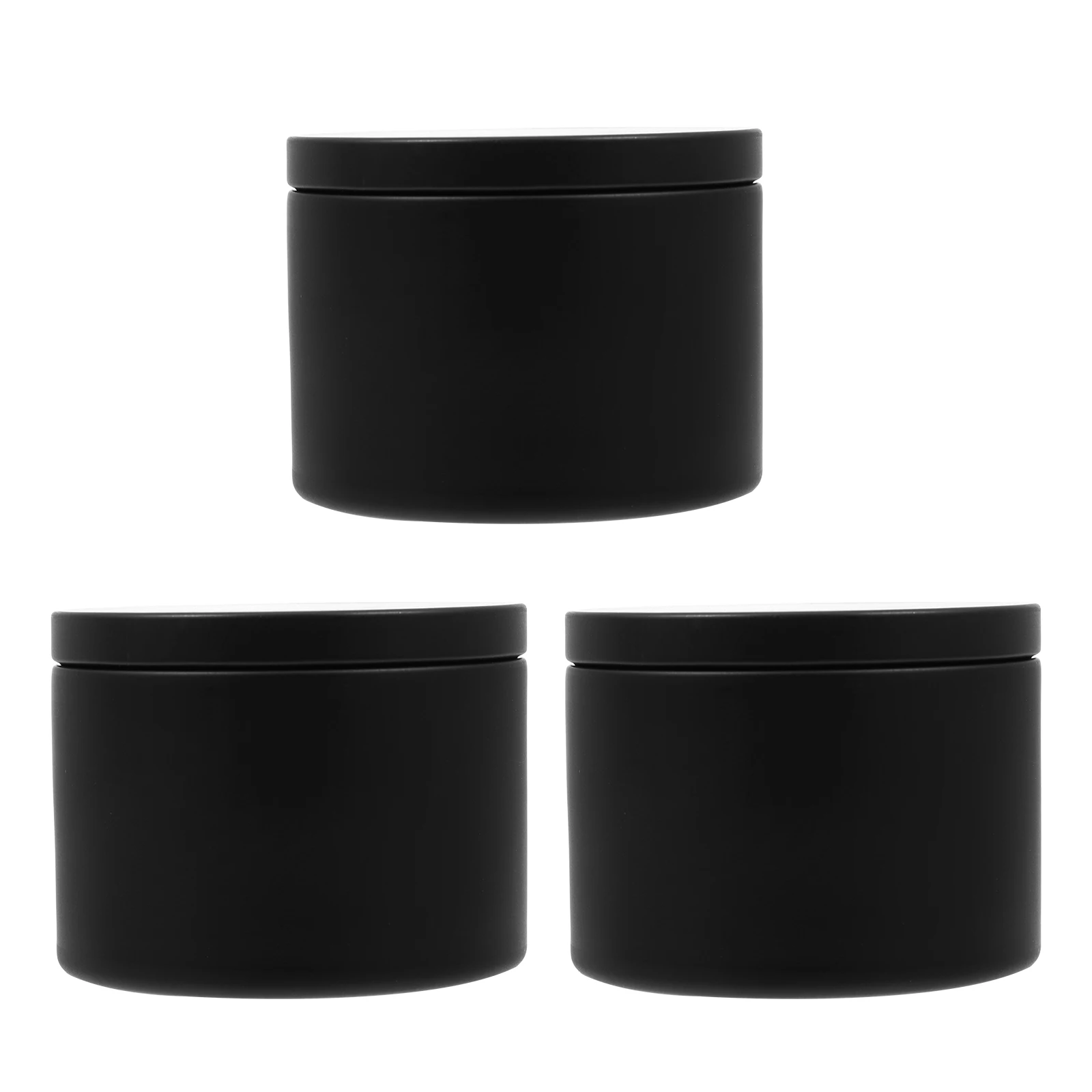 

3pcs Iron Jars Empty Containers Black Gold Metal for DIY Aromatherapy Scented Candles Tea Light Bulk Holder
