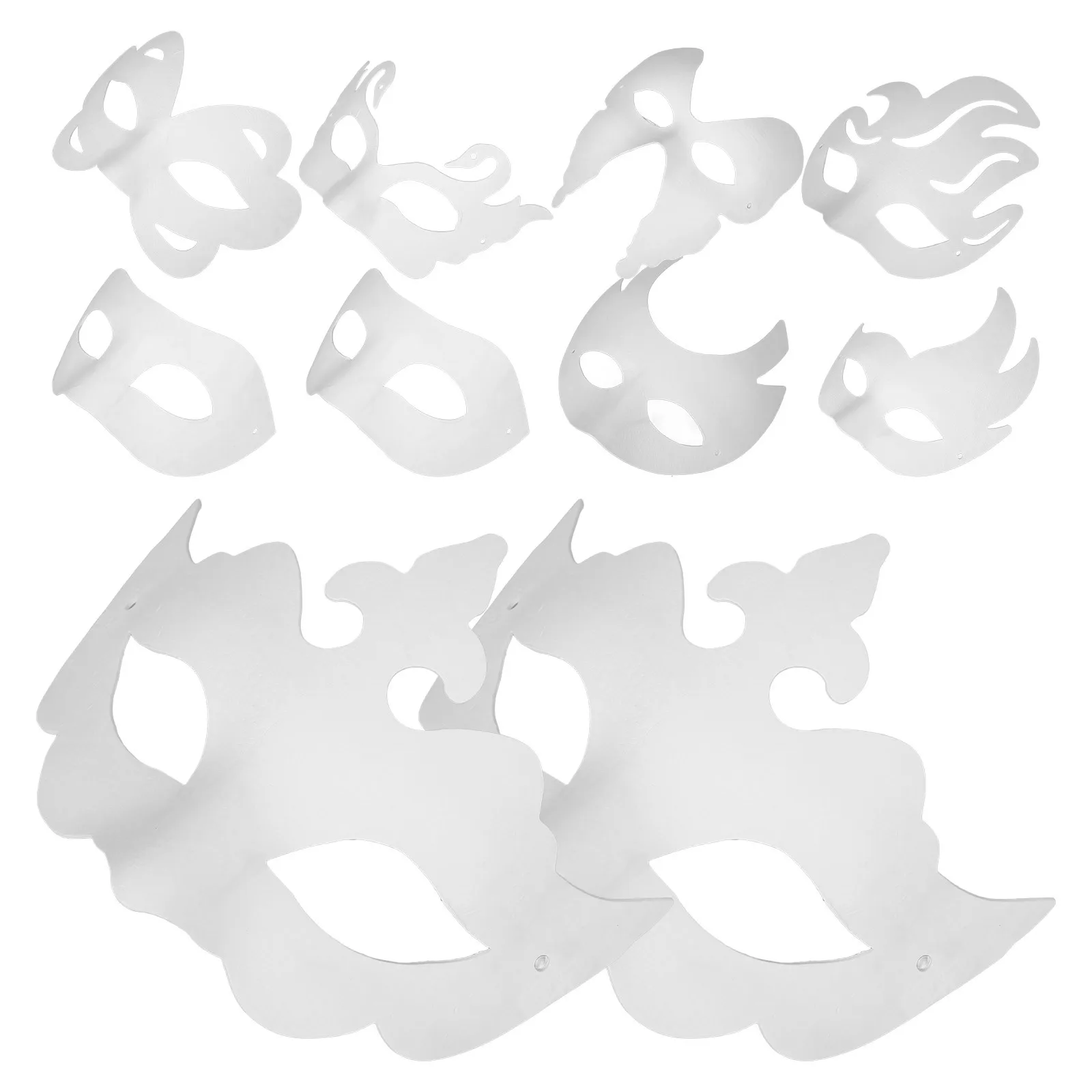 หน้ากากเปล่าสำหรับระบายสี 16 ชิ้น สำหรับงาน DIY หน้ากากแฟนซีแบบไม่ทาสี สำหรับงานฝีมือ วัสดุงานประดิษฐ์สำหรับงานฮาโลวีน งานวันเกิด ชุดแฟนซีสำหรับเด็ก