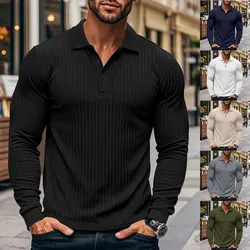 Men's Long Sleeve T-shirt Fashion Men's Designer Clothing Spring And Autumn Thin Stretch Slim Lapel Men's Shirts Men's Clothing