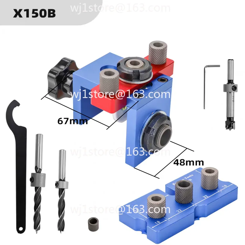 3-in-1 Woodworking Jig for Dowel & Pocket Holes, Precision Drilling Guide for Cabinet & Furniture Making