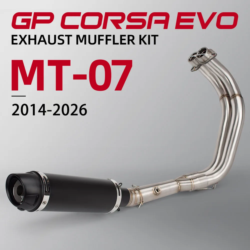 

Motorcycle Exhaust Full System Front Link Pipe Escape Moto Connected 51mm Muffler For Yamaha R7 MT07 FZ07 XSR700 2014-2026