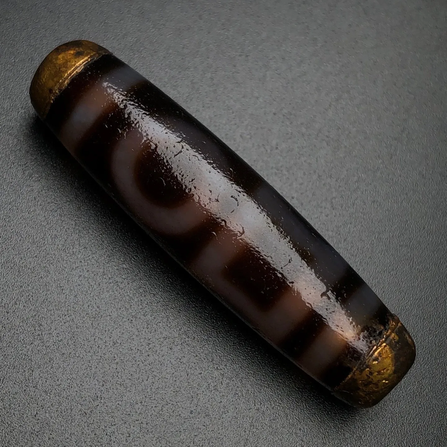 Rare Tibetan Buddhism Agate Heaven Earth Dzi Bead Amulet Necklace Pendant Z3704