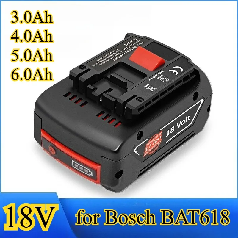 

18 В, 3,0 Ач, 4,0 Ач, 5,0 Ач, 6,0 Ач, литиевая батарея BAT618, подходит для Bosch BAT618, перезаряжаемая ручная дрель, аккумулятор для электрических инструментов