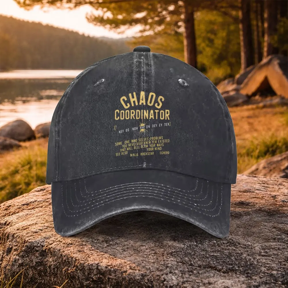 Casual Versatile Chaotic Coordinator Print Washed Baseball Cap, Suitable for Golf, Casual Wear, And Outdoor Activities, Unisex G
