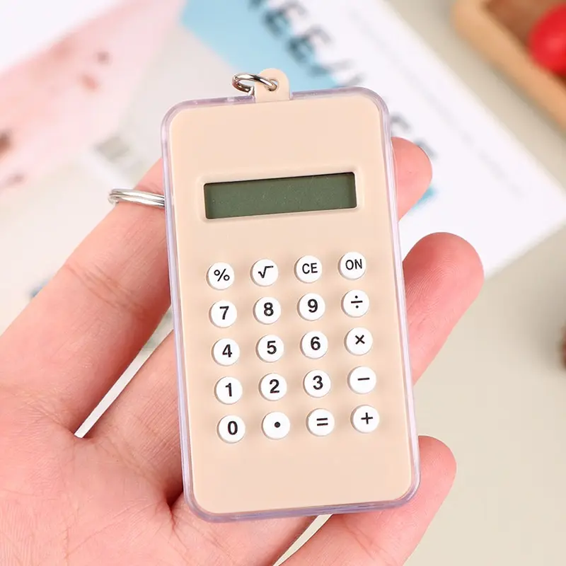 Portable Digital Calculator Kawaii Mini Calculator Pocket Display Cartoon Cute Creative Keychain Calculator Office Supplies