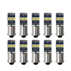 10Pcs BA9S H6W T4W 15 LED For Car Rear Interior Light 4014 SMD Auto License Plate Light Reading Lamp Non-Polarity DC12V