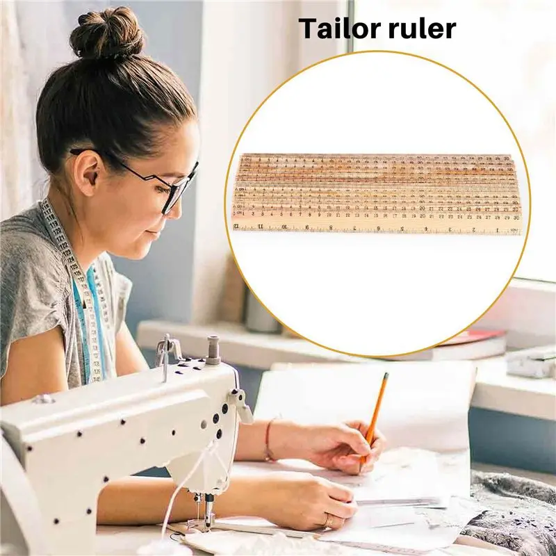 Hot Trend-24 X Wood Ruler Student Rulers Wooden School Rulers Office Ruler Measuring Ruler, 2 Scale (12 Inch And 30 Cm)