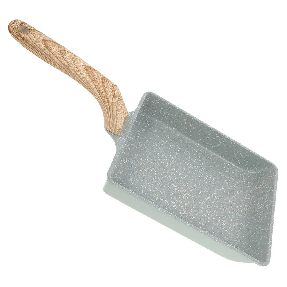 Sartén para tortilla japonesa antiadherente, sartén rectangular para freír huevos, tamagoyaki, mango de madera con calor uniforme para huevos, panqueques, carne, regalo