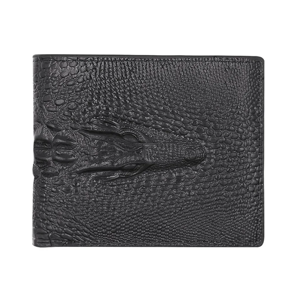 PU Leather Wallets Luxury Cattle Male Fashion Design Crocodile Emboss Simple Standard Brand Wallet Handy Purse Men - view 5