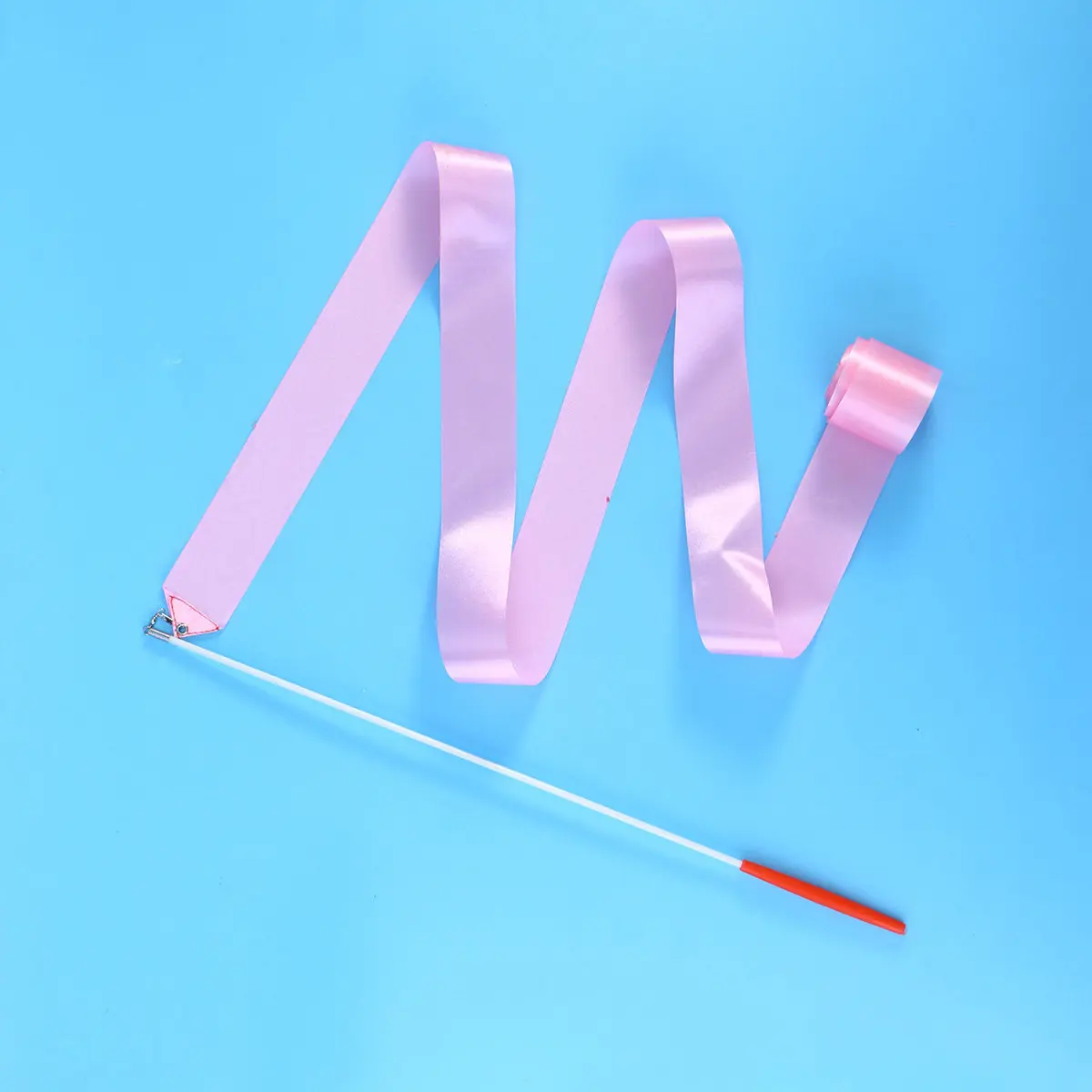 4m Fiberglass Handle Rhythmic Gymnastics Ribbon Pink Dancing Streamers Gym Ribbon for Training Chinese Dance Exercise Color