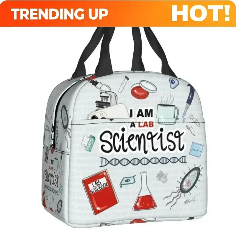Custom Bag Custom I Am A Scientist Insulated Lunch Bag For Women Leakproof Science Physics Chemistry Biology Cooler Thermal Lunc