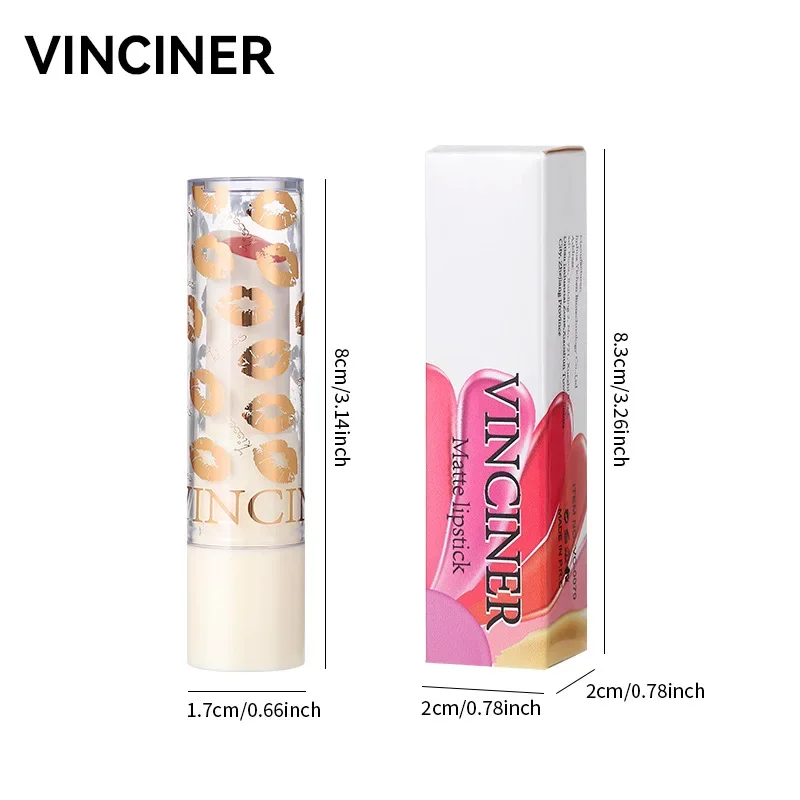 VINCINER 8 Color Lipstick Shiny Bright Texture Long Lasting 8h Moisturize Repair Lip New Fashion Lipstick Hot Sales Cosmetics 4g