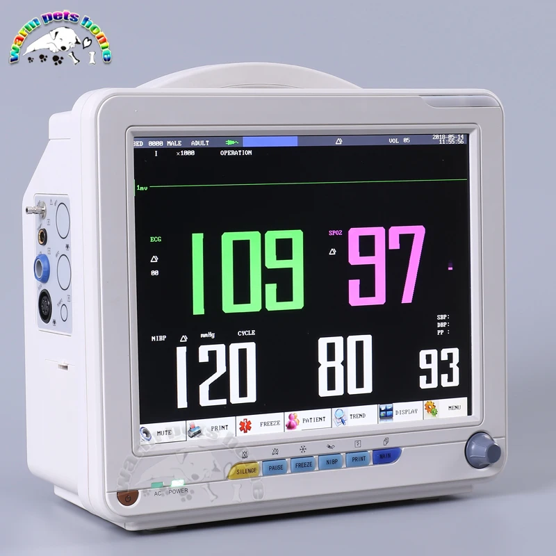 12.1 Inch Portable Veterinary Patient Monitor for Pet Parameter Clinic Animal Monitor Veterinary Equipment