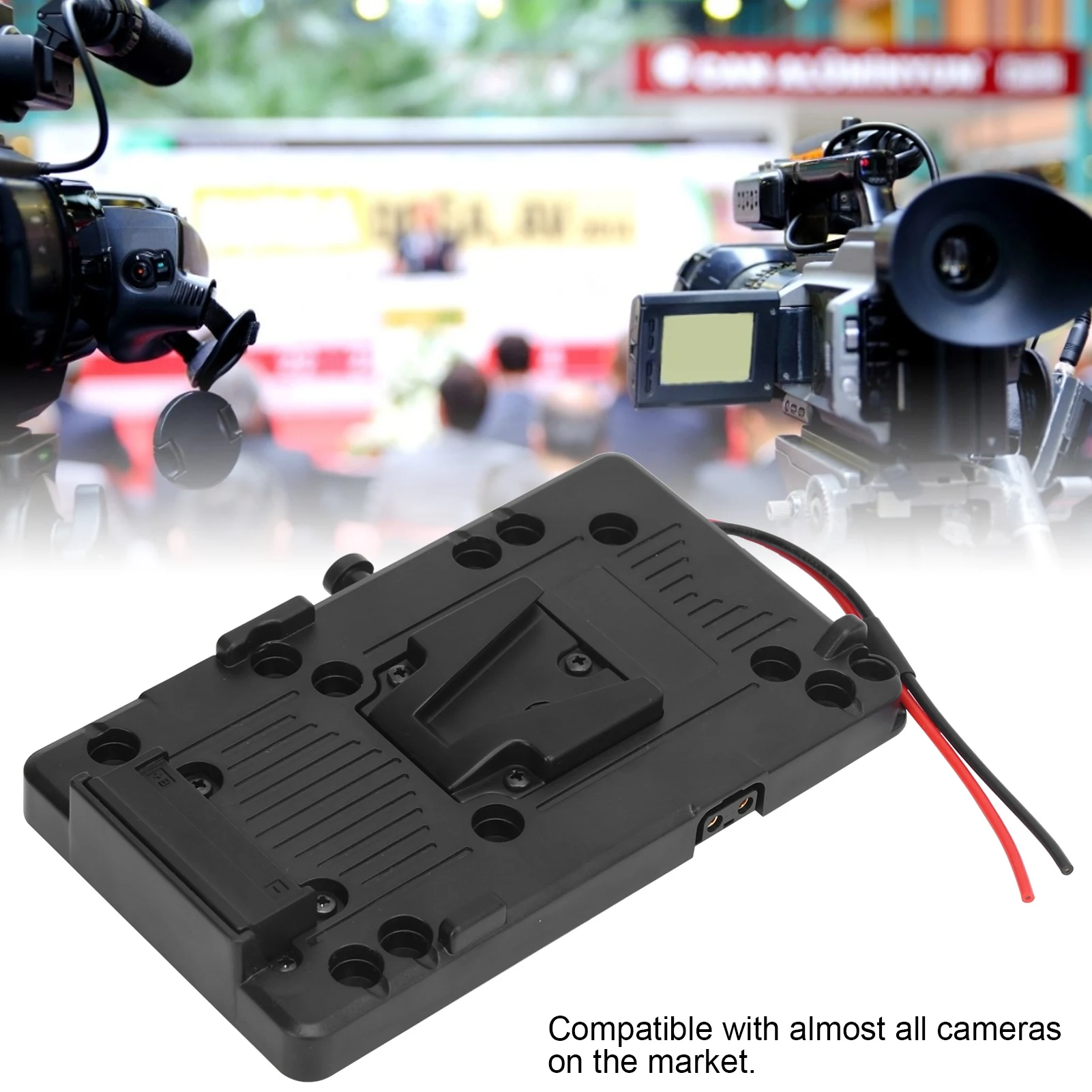 Adaptador de placa de bateria V-Lock para câmera de vídeo DSLR Sony com cabo D-Tap Placa de bateria de montagem em V para Sony