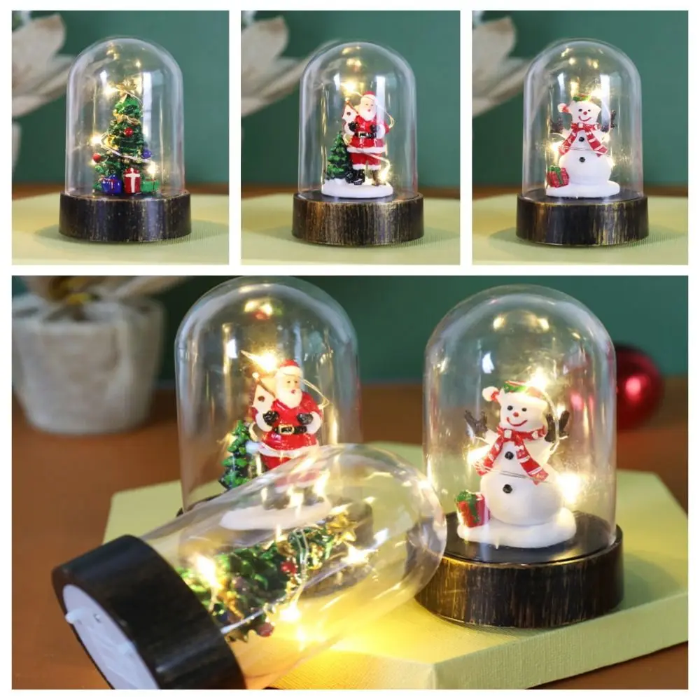 Glowing Christmas Desktop Decoration Lantern Snowman Christmas Tree Christmas Snow Globe Lamp Battery Operated Santa Claus