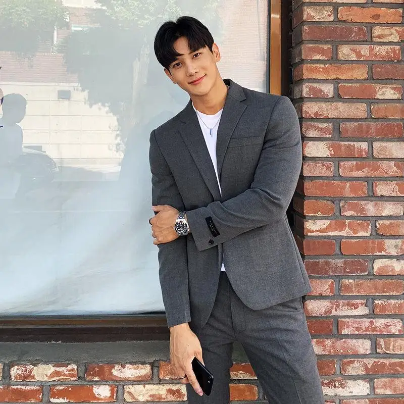 

New 2024 Men Fashion Wedding Suit Groom Tuxedo Man Slim Casual Blazer Costume Homme 2 Pcs Jackets Pant