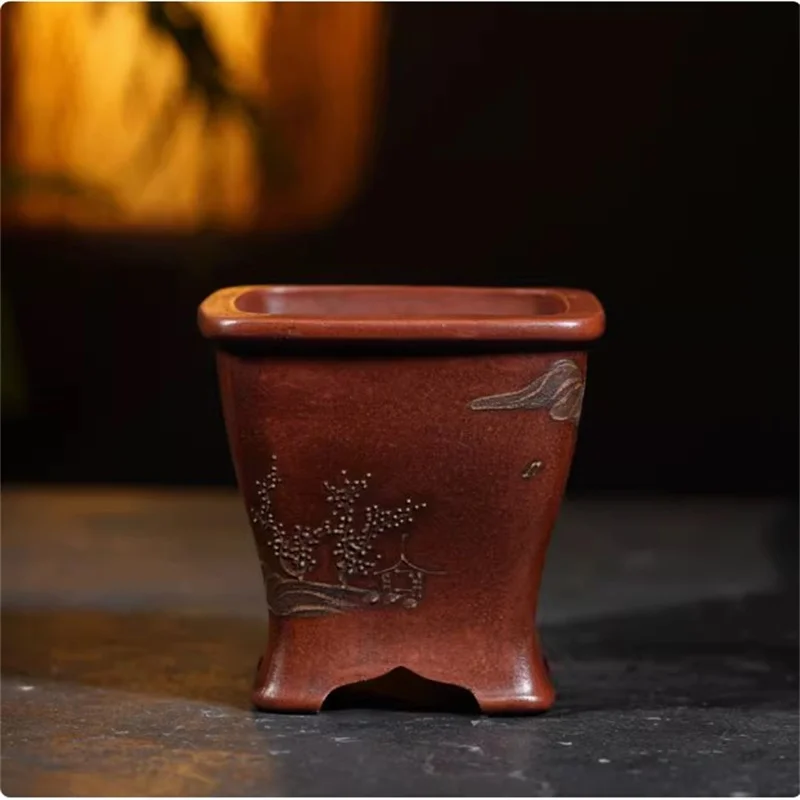 Ceramic Glazed Bonsai Pot,Purple Sand Flower Pot,Home Decoration,Moss Flower Plant,indoor Planting