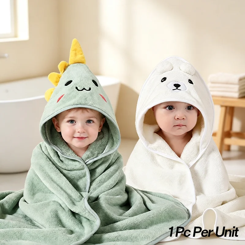 CuteCartoon Animals SoftCoral Velvet Absorbent Quick-Dry SimPle Style Bath Towel Daily Entertainment Dry
