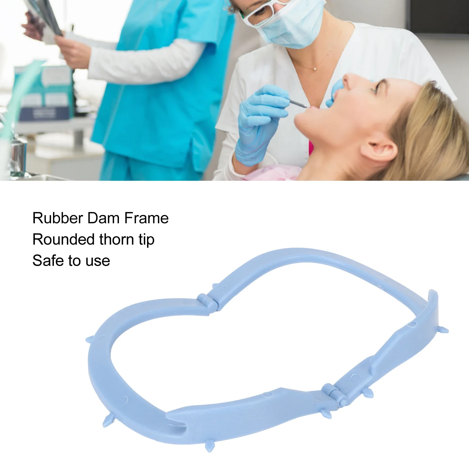 Rubber Dam Holder Rubber Dam Sheets Frame Folding Reusable Oral Care Tool Accessories Dental Dam Holder Blue