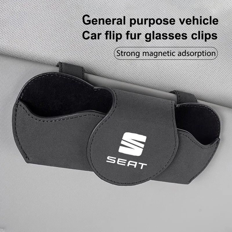 Car Sun Visor Glasses Storage Holder Card Ticket Case For Seat TOLEDO Leon EXEO Mk3 Mk2 5f Ateca Altea Fr 1m Arona Car Accessory