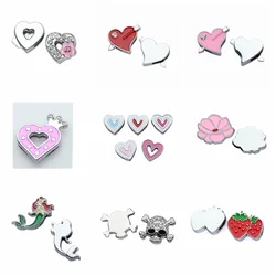 10Pcs/Lot 8mm Enamel Heart Slide Charms Bracelet Making  Fit Pet Collars Wristbands Keychain DIY Accessory Gift