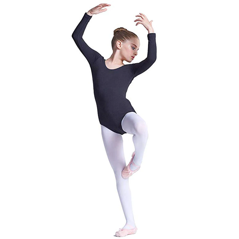 キッズストレッチスパンデックスクラシック長袖バレエダンスレオタード幼児女の子用プロフェッショナル体操ボディスーツ
