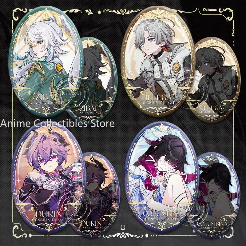 

Genshin Impact Moon Maiden Durin аниме значок жесть эллипс брошь мультяшная фигурка значки рюкзак одежда булавка на лацкан реквизит