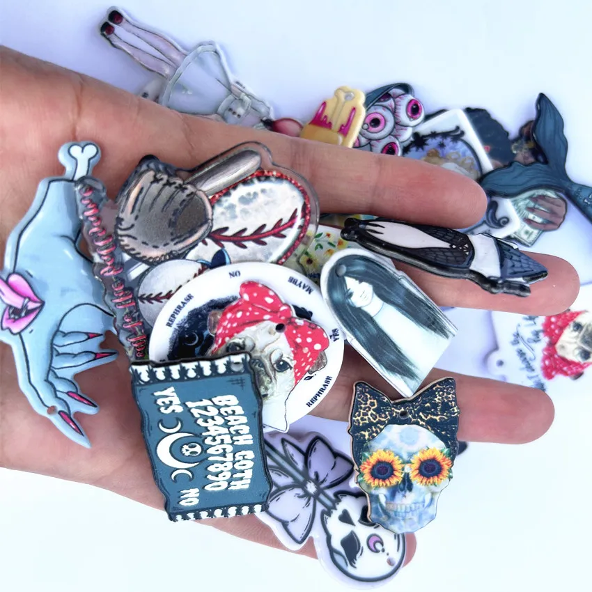 

50Pcs Mixed Acrylic Charm For Earring Keychain Pendant Necklace Diy Making