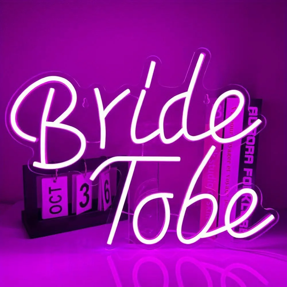 Bride To Be Neon Sign LED Light for Wedding Bridal Shower Bachelorette Decor USB Rechargeable Wall Art Sign Engagement Gift