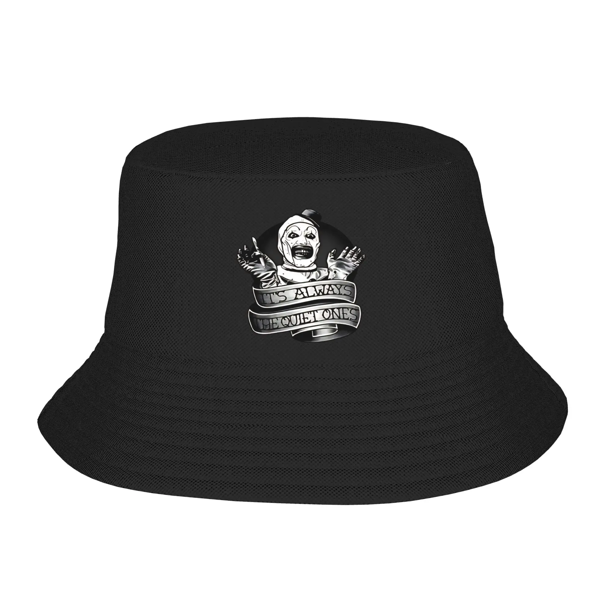 Unisex Horrorfilm-Schrecken  Bucket Hat Terrifier Breathable Fisherman Hats Summer Fashion Beach Travel Caps Sunscreen Hat