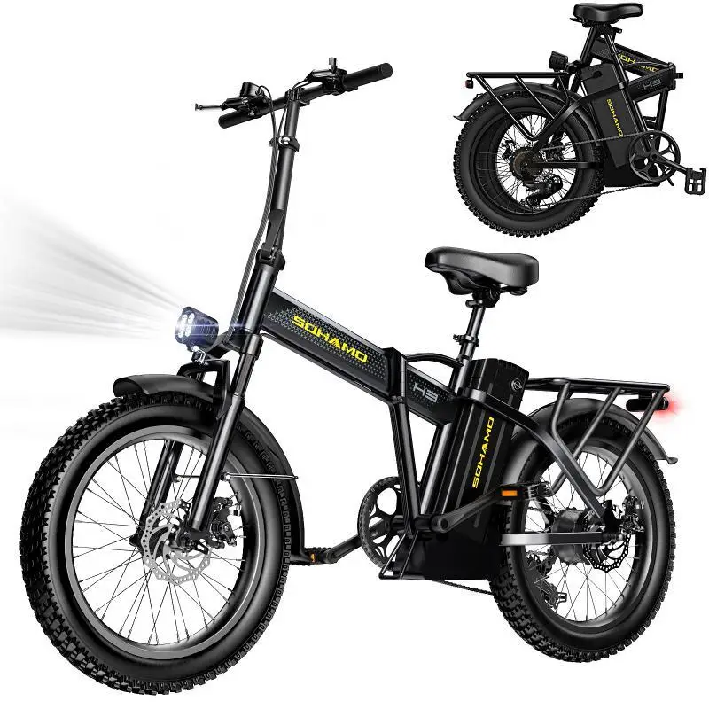 Floding Electric Bike 700w 19Mph Removable Battery 48V 20AH Up to 60Miles 7Gears 5Modes With 2Seat Carry Cargo With Ease