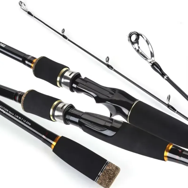 Hot Sale 1.8m 2.1m 2.4m 2.7m Carbon 4 Section Travel Fishing Rod Spinning Casting Lure Fishing Travel Rod for Rivers Lakes