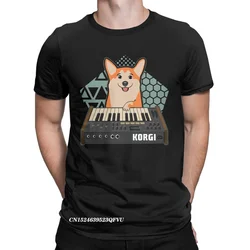 Funny Synthesizer Fan KORGI Corgi Dog Lover T-Shirts Men Cute Casual Cotton Tees Harajuku Tops T Shirts Plus Size Clothes